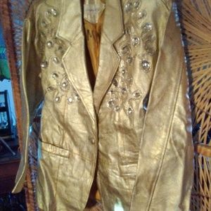 Gold leather jacket